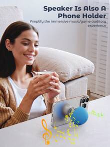 1pc Red/Black Mushroom Shaped Portable Wireless Stereo Speaker, Suction Cup Stand, Button Control, USB Rechargeable 200mAh Battery, Compact Wireless Subwoofer For Smartphone/Tablet, Perfect For Travel And Outdoor Use