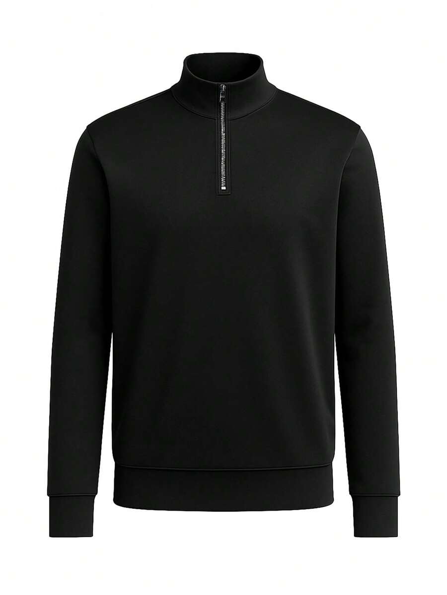 Hugo Boss Sweatshirt Black Smart Casual Quarter Zip Sidney 69 - Black - View 1