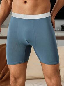 Manfinity Underwear&Sleepwear Basics 6pcs/Pack Men's Boxer Briefs, Sports Long Leg Underwear - Multicolor - View 3