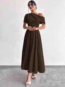 Firerie Women's Elegant Ball Gown Wedding Party Graduation Sleeveless Princess A-Line Long Dress,Prom Dress,Fall Wedding Guest Dress - Coffee - View 6