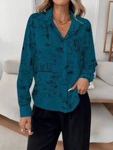 EMERY ROSE Women's Casual Commuting Minimalist Button-Down Long Sleeve Shirt - Multicolor - View 7