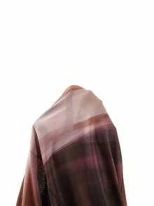 Ellevyn 女士圆领短袖连帽修身针织网眼扎染棕色优雅连衣裙，适合日常穿着和通勤 - 黑色 - 查看 7