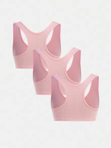 SHEIN 3pcs/Set Tween Girls' Comfortable Knit Sporty Casual Camisole Underwear Set Fall Winter