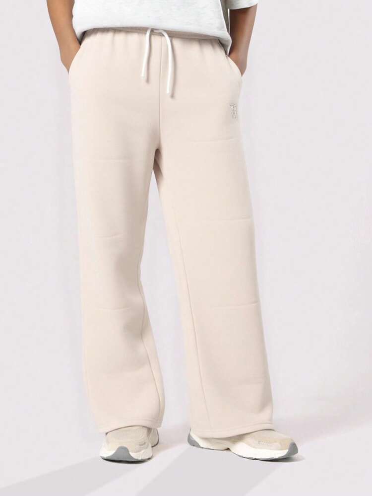 Flared Leg Sweatpants With Side Split Detail