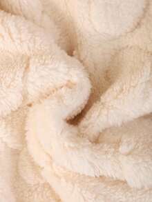 Young Girl Heart Fleece Lined Long Sleeve Single-Breasted Casual Hooded Jacket, Autumn/Winter Fall