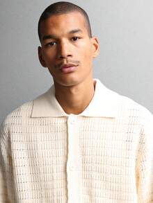 SUMWON Oversized Button Down Crochet Knit Long Sleeve Cardigan Winter Fall Casual Daily Wear Chunky Pattern Regular Length Knitwear