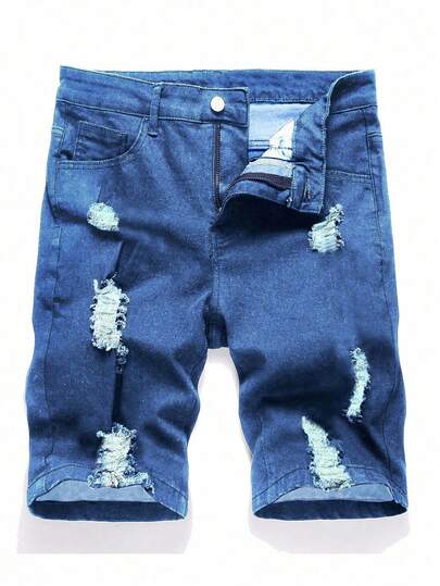 Manfinity Homme 大码男士破洞牛仔短裤