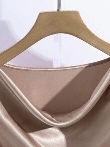 Franclia 女士优雅法式精致优雅荷叶边领衬衫搭配百褶中裙，卡其色西装套装，秋冬 - 卡其色 - 查看 6