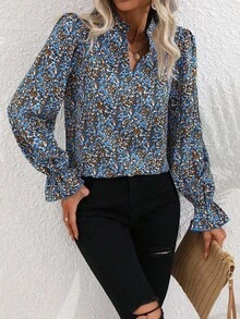 Women's All-Over Leopard Print Fashion Vacation Shirt - Multicolor - View 5