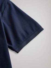 OFFICEAU Men's Solid Color Casual Office Commuter Polo Shirt, Old Money Spring To Summer - Blue - View 5