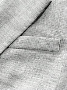 Manfinity Mode Men's Casual Blazer Jacket With Single-Breasted Lapel, Long Sleeve, Autumn - Grey - View 5