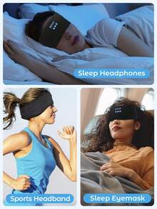 Wireless Sports Headband Headphones With Ultra-Thin HD Stereo Speakers, Unisex, Perfect For Sleeping,Workout,Jogging,Yoga,Insomnia, Air Travel, Meditation - Black - View 4