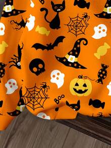 SHEIN Sweat-shirt à capuche à manches longues pour jeunes filles, style décontracté et minimaliste, élégant, chapeau de sorcière étoilé, joli chat noir, araignée, elfe, tête de citrouille, imprimé graphique, coupe ample, confortable, à porter au quotidien, idéal pour l'automne et l'hiver, déguisement d'Halloween, déguisement de diable, vêtements d'Halloween pour tout-petits, t-shirt d'Halloween pour garçons, nuits d'horreur d'Halloween, vêtements d'Halloween, pyjama d'Halloween