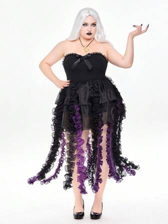 ROMWE Avant Costume da cosplay per taglie forti da donna, abito di Ursula la strega del mare tratto dal film