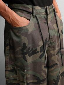 SUMWON 阔腿复古军装工装裤 宽松迷彩图案 多口袋作战裤 街头风宽松版型 工作服 休闲 - 彩色 - 查看 7