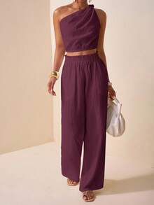 Zivah Lễ hội âm nhạc mới mùa hè 2025, Lễ Phục sinh, Ngày của Mẹ, Phong cách phương Tây, Phong cách du mục, Tiệc sinh nhật, Lễ tốt nghiệp, Trang phục sinh viên, Thường ngày, Cơ bản đa năng, Giải trí, Kỳ nghỉ, Du lịch du thuyền, Bãi biển, Tắm nắng, Phong cách lan truyền, Thanh lịch, Đi làm, Thường ngày công sở, Trễ vai, Xoắn, Hở vai, Hở lưng, Áo crop top nữ và quần ống rộng, Viền bèo nhún, Túi, Vải họa tiết, Trắng, Bộ 2 món nữ - Màu Đỏ Sâu - Xem 4