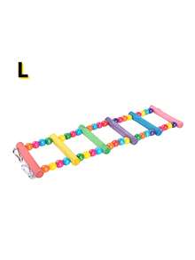 1pc Random Color Handmade Dyed Bead Decor Ladder Design Parrot Toy, Suitable For Bird Climbing Swing Cage Accessories And Supplies - Multicolor - View 13