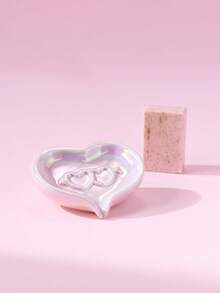 Zazumi 1 Buah Tempat Sabun Keramik Anti Selip Berbentuk Hati Warna Pink untuk Hari Valentine, Ulang Tahun, Pernikahan, Dekorasi Kamar Mandi Romantis, Ide Hadiah, Aksesori Rumah, Perlengkapan Mandi, Hadiah untuknya, Organizer Meja Rias - Berwarna merah muda - View 1