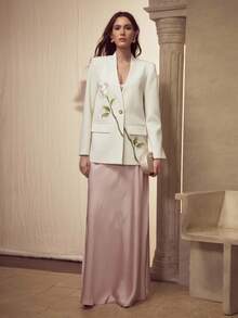 MOTF PREMIUM EMBROIDERY SINGLE BUTTON BLAZER