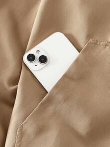 Manfinity NXTstreet Herren Lässig Patchwork Hemd-Jacke mit Umlegekragen, Herbst, Winter - Khaki - Übersicht 5