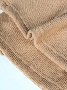 Celana Legging Kasual Model Lebar dengan Pinggang Elastis Warna Polos untuk Remaja Perempuan, Cocok untuk Musim Gugur dan Musim Dingin - Aprikot - View 5