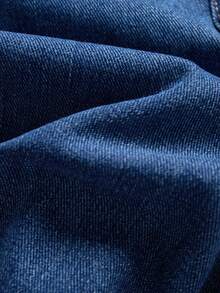 青少年女孩 Y2K 风格牛仔两件套服装，休闲街头套装，适合上学、通勤、日常穿着、聚会、秋冬穿着 - 中等水洗藍 - 查看 3