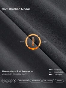 GLOWMODE Quần jogger dáng rộng chất liệu modal fleece, eo có dây rút điều chỉnh, gấu quần chun co giãn, có túi bên hông, thích hợp mặc hàng ngày vào mùa thu đông. - Màu xám đen - Xem 3