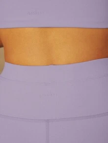 Aralina Bộ đồ thể thao áo ba lỗ và quần short màu trơn dành cho nữ - Màu Lilac Tím - Xem 3