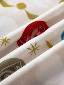 HARRY POTTER X SHEIN Conjunto de sudadera de manga larga con estampado integral y pantalones cortos de estilo escolar informal para niña preadolescente, para primavera/verano/otoño