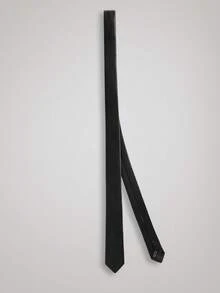 Officeau OFFICEAU 5cm Black Skinny Necktie For Men, Casual & Versatile