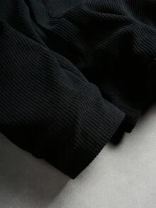 PAVTROS Men's Simple Black Corduroy Jacket , Men Zip Up Jacket , Jersey Jacket , Black Corduroy Jacket , Cropped Zip Up Jacket , Streetwear, Jersey Zip Up Jacket, Grunge, Fall/Winter