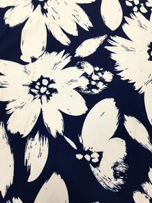 SHEIN Clasi Elegant Casual Loose Tie Waist Large Floral Print Design Women Dress