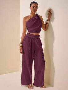 Zivah Lễ hội âm nhạc mới mùa hè 2025, Lễ Phục sinh, Ngày của Mẹ, Phong cách phương Tây, Phong cách du mục, Tiệc sinh nhật, Lễ tốt nghiệp, Trang phục sinh viên, Thường ngày, Cơ bản đa năng, Giải trí, Kỳ nghỉ, Du lịch du thuyền, Bãi biển, Tắm nắng, Phong cách lan truyền, Thanh lịch, Đi làm, Thường ngày công sở, Trễ vai, Xoắn, Hở vai, Hở lưng, Áo crop top nữ và quần ống rộng, Viền bèo nhún, Túi, Vải họa tiết, Trắng, Bộ 2 món nữ - Màu Đỏ Sâu - Xem 6