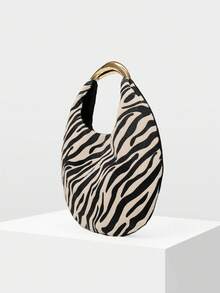 MOTF PREMIUM WOMEN'S HANDBAG, FASHIONABLE, ELEGANT, SHOPPING, PARTY, VACATION - zebra powder - View 3
