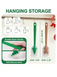 Cirelle Juego de 1 pieza de cortador de galletas y espátula de silicona de acero inoxidable con diseño de árbol de Navidad - Molde para hornear galletas DIY - Multicolor - Ver 4