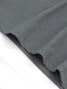 EMERY ROSE 万圣节黑猫鬼印花V领T恤，万圣节鬼魂T恤，恐怖季节猫T恤，万圣节可爱女装，万圣节礼物 - 深灰色 - 查看 3