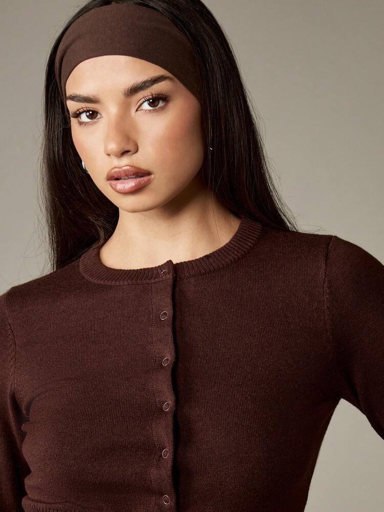 MISSGUIDED Women Ribbed Knit Cardigan And Capri Pants Two Pieces Set Fall Winter Casual Outfit Retro Style Vintage Inspired Fashion