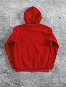 Manfinity EMRG Loose Fit Men's Hooded Sweatshirt With Thermal Lined, Fall Winter - Red - View 2