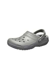 Crocs حذاء كلوج كلاسيكي مبطن يناسب الجنسين، أحذية كاجوال مبطنة بطبقة حرارية، شتوي - رمادي - مشاهدة 2