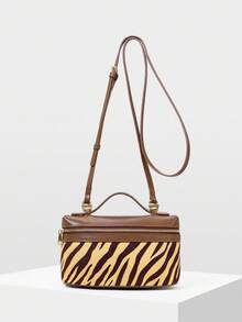 PREMIUM SQUARE OPENWORK BAG - Brown - View 5