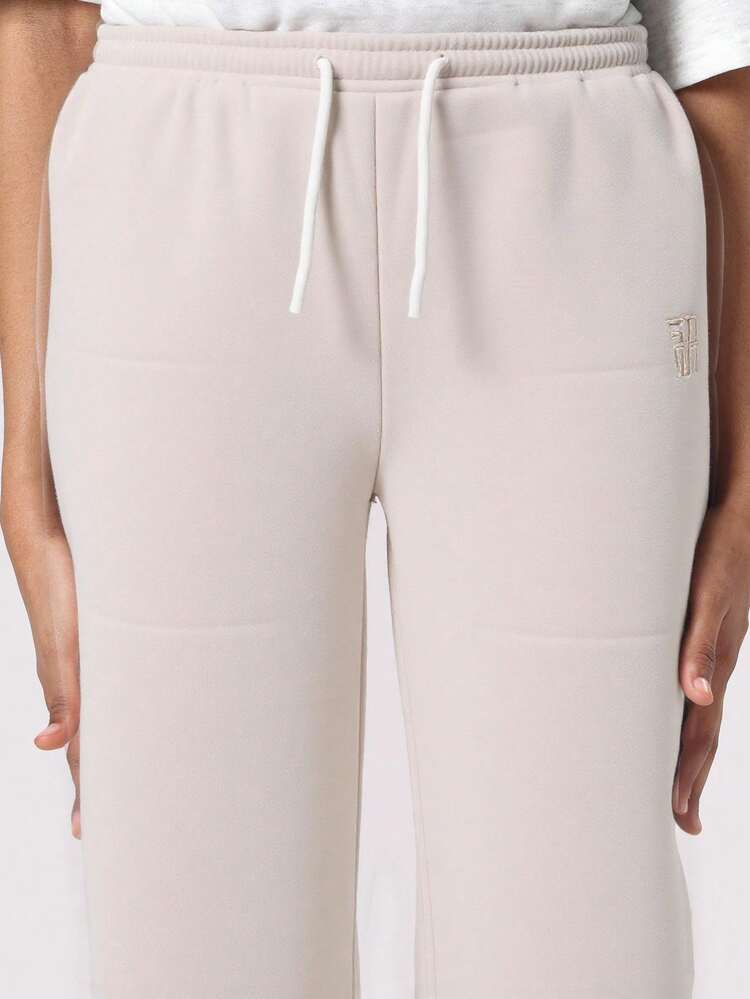 Flared Leg Sweatpants With Side Split Detail