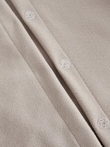 SHEIN MOD Women's Solid Color Wool Dropped Shoulder Hooded Long Sleeve Overcoats In Fall/Winter