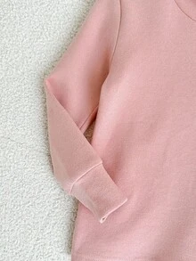 Young Girl 2pcs Snug Fit Cute Cat Double-Sided Fleece Long Sleeve Top And Pants Soft Comfortable Warm, Comfy Sweat Fall Winter