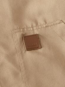 Manfinity NXTstreet Herren Lässig Patchwork Hemd-Jacke mit Umlegekragen, Herbst, Winter - Khaki - Übersicht 4