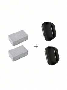 SHEIN 3 件装烤架清洁砖，带耐热手柄，浮石烤盘清洁石，可切割的多功能污渍和油污清洁刷，去除烧烤、游泳池、水槽的污渍，适用于炉灶、水槽、餐具、煎锅、烧烤网清洁、厨房、浴室、家居、家庭用品圣诞节节日礼物赠送，1 件 - 彩色 - 查看 15