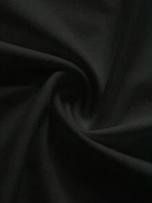 SHEIN EZwear 2件套女式黑色立领修身长袖打底T恤套装 - 黑色 - 查看 7