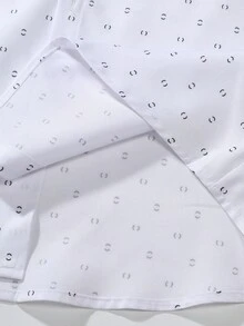 Calvornis Men's All Over Printed Short Sleeve Shirt , Slim Fit Button Up Graphic Shirt , Work, Men Summer Outfits Men Shirts, Men S Short Sleeve Dress Shirts, Men White Graphic Shirt - White - View 5