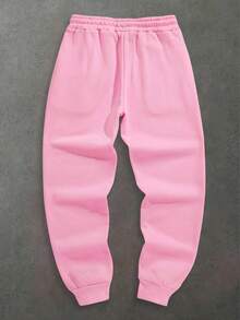 Manfinity Dauomo 男士厚款冬季长裤休闲运动裤 - 粉色 - 查看 2