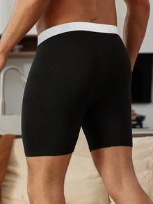 Manfinity Underwear&Sleepwear Basics 6pcs/Pack Men's Boxer Briefs, Sports Long Leg Underwear - Multicolor - View 2