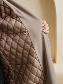 Anewsta 时尚仿毛领风衣，适合秋季、冬季、新年等场合，优雅别致，时尚有型，圣诞节、外出等场合皆宜，女士冬季服装 - 卡其色 - 查看 8